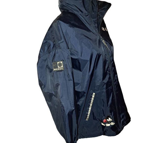 NEW Size Large Mickey Mouse Navy Blue Windbreaker with tuck in hood - Picture 2 of 10